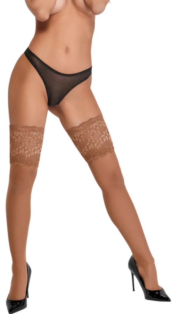 Φωτογραφία προϊόντος: Cottelli LEGWEAR Μπέζ Κάλτσες Σιλικόνης με Δαντέλα 14 εκ