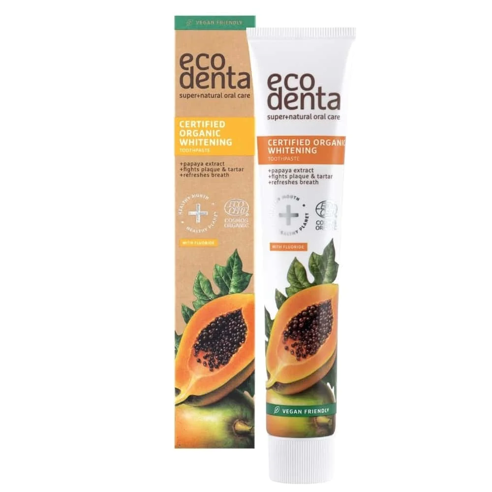 Φωτογραφία προϊόντος: OEM Ecodenta Certified Organic Whitening Toothpaste with Papaya Extract 75ml – Βιολογική Λευκαντική Οδοντόκρεμα με Παπάγια