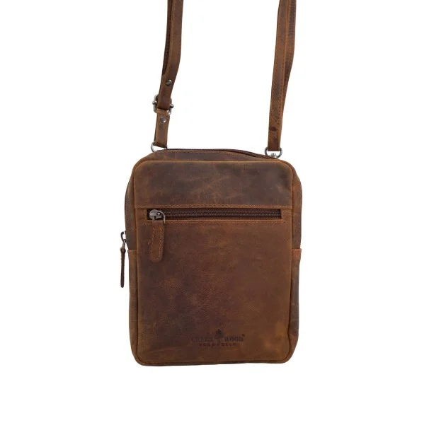 Φωτογραφία προϊόντος: MYBAG Ανδρικό μικρό δερμάτινο τσαντάκι χιαστί GREENWOOD M3 BROWN ΤΑΜΠΑ