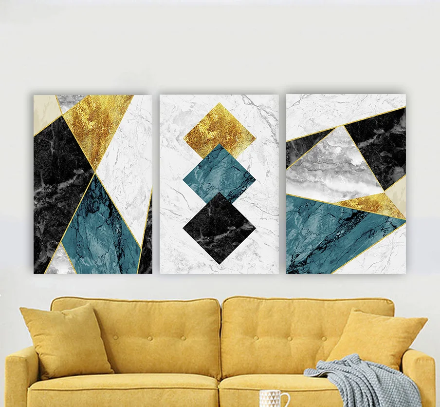 Φωτογραφία προϊόντος: Πίνακας σε καμβά Gold marble τρίπτυχος “ΠΡΟΣΦΟΡΑ”