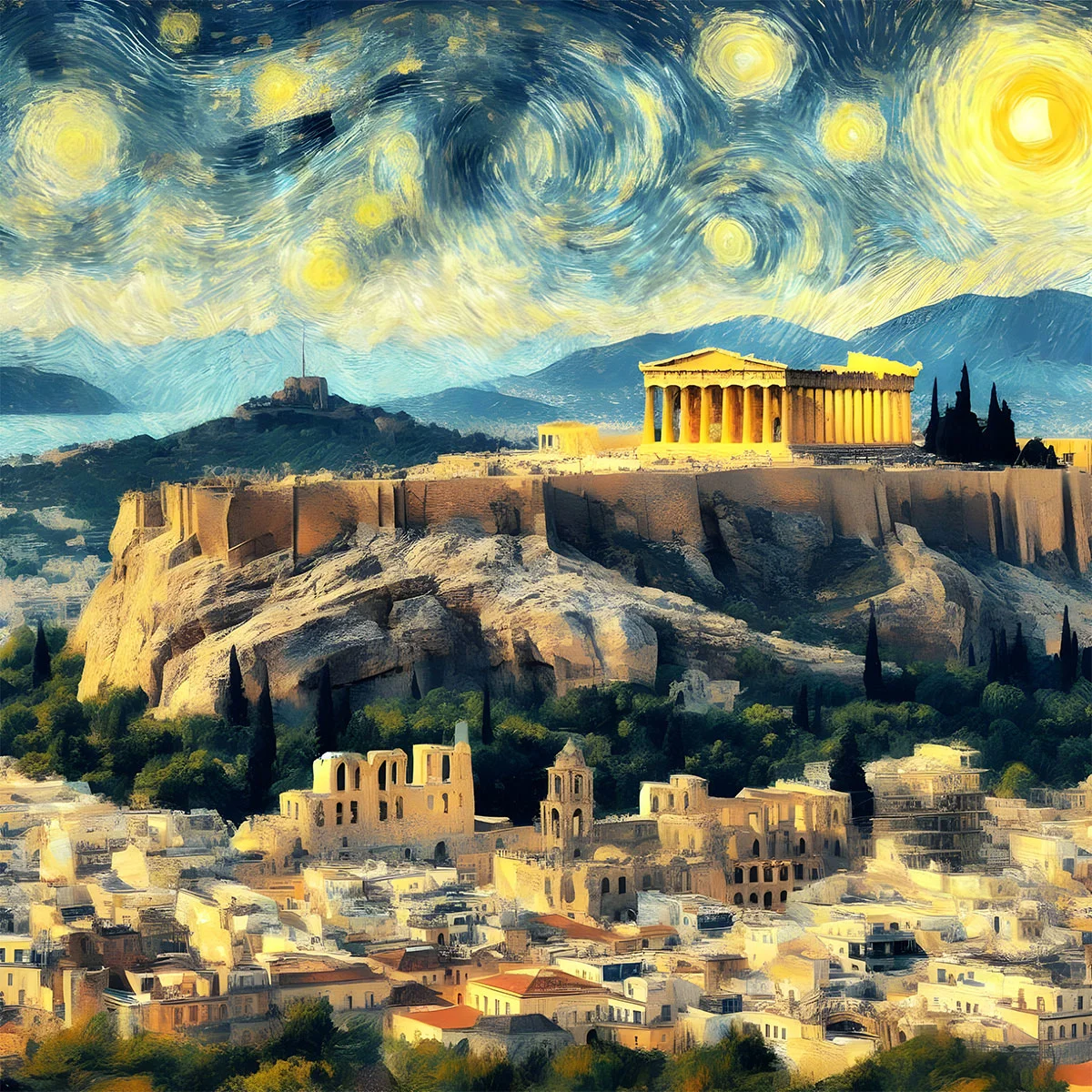 Φωτογραφία προϊόντος: Πίνακας ζωγραφικής σε καμβά Ακρόπολη Ελλάδα