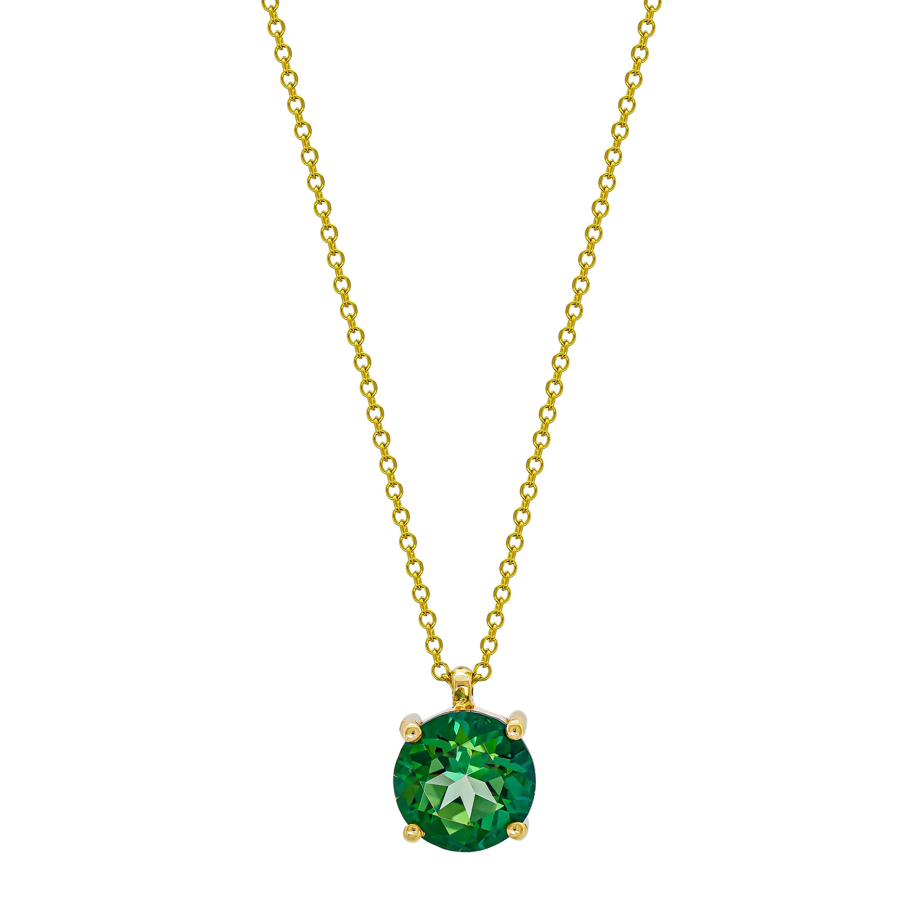 Φωτογραφία προϊόντος: Κολιέ Μονόπετρο με Green Topaz από Kίτρινο Χρυσό 14 Καρατίων KL2047
