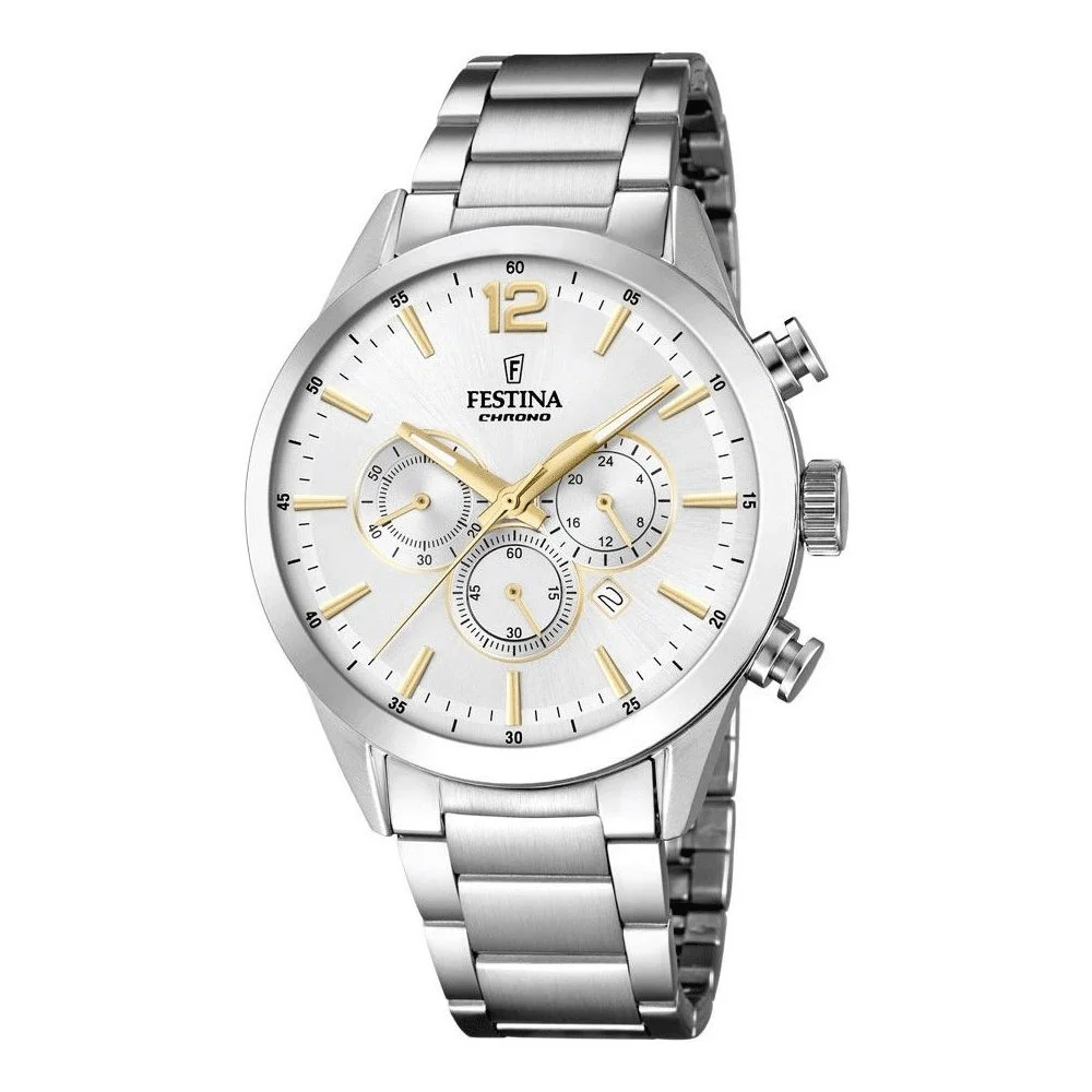 Φωτογραφία προϊόντος: FESTINA Gents Chronograph Silver Stainless Steel Bracelet F20343/1