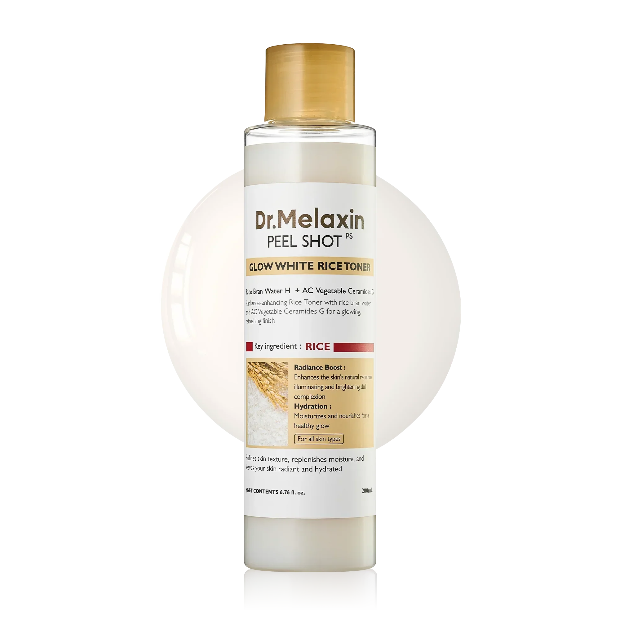Φωτογραφία προϊόντος: Dr.Melaxin Peel Shot Glow Rice Toner Τονωτική λοσιόν με εκχύλισμα ρυζιού 200ml