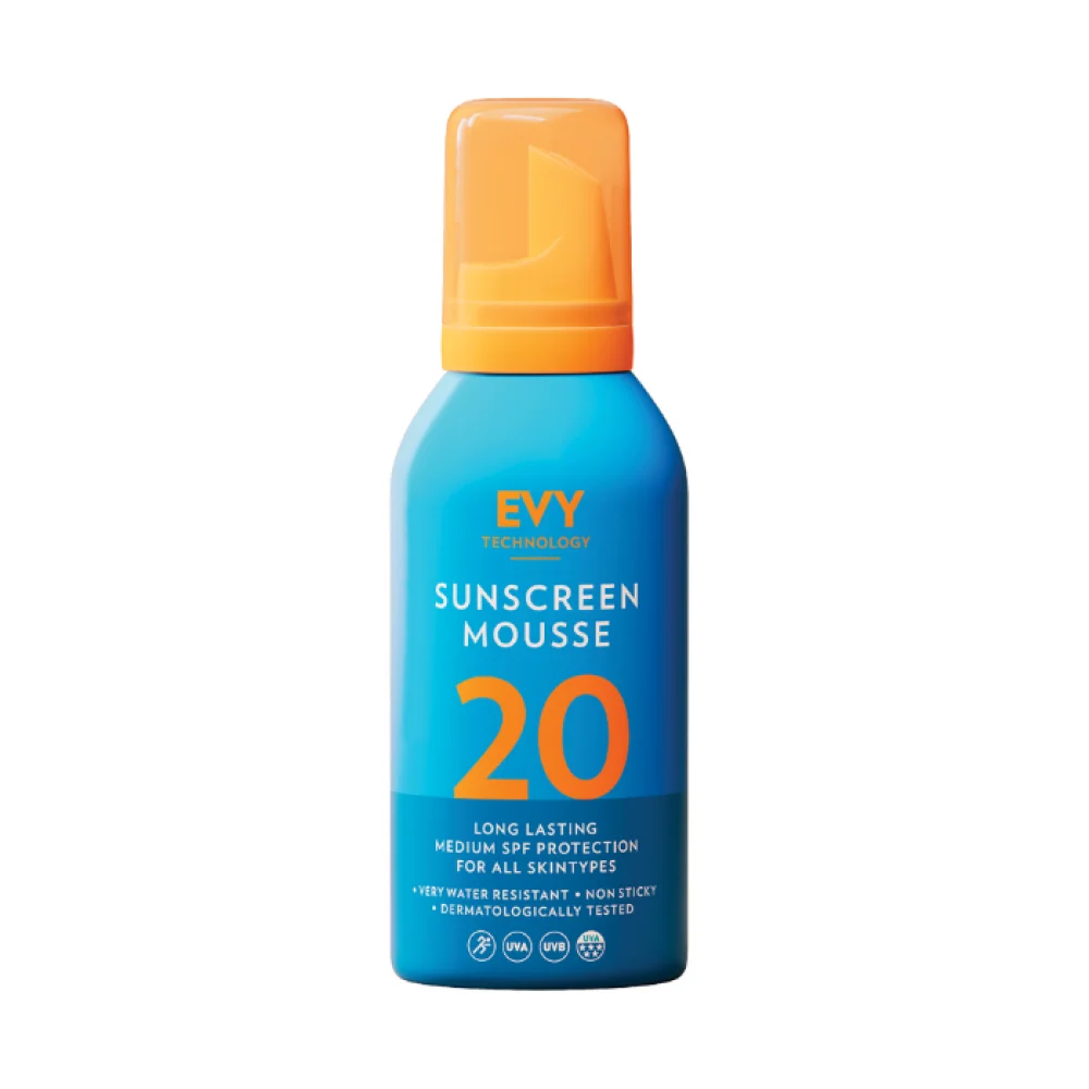Φωτογραφία προϊόντος: EVY Technoology Sunscreen Mousse Αντηλιακή Μους Μακράς Διαρκείας Για Πρόσωπο Και Σώμα SPF20 150ml