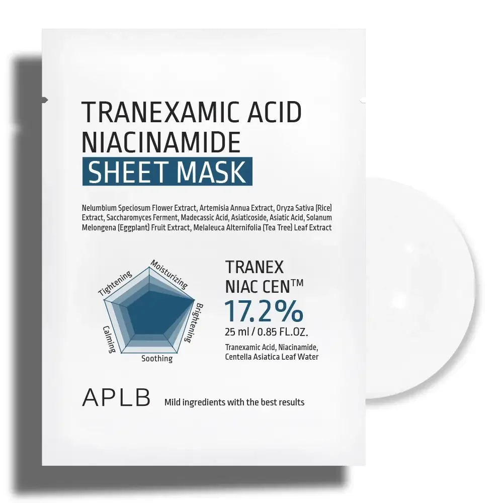 Φωτογραφία προϊόντος: APLB Tranexamic Acid Niacinamide Sheet Mask Mάσκα με Τρανεξαμικό οξύ και Νιασιναμίδη 1pc/25ml