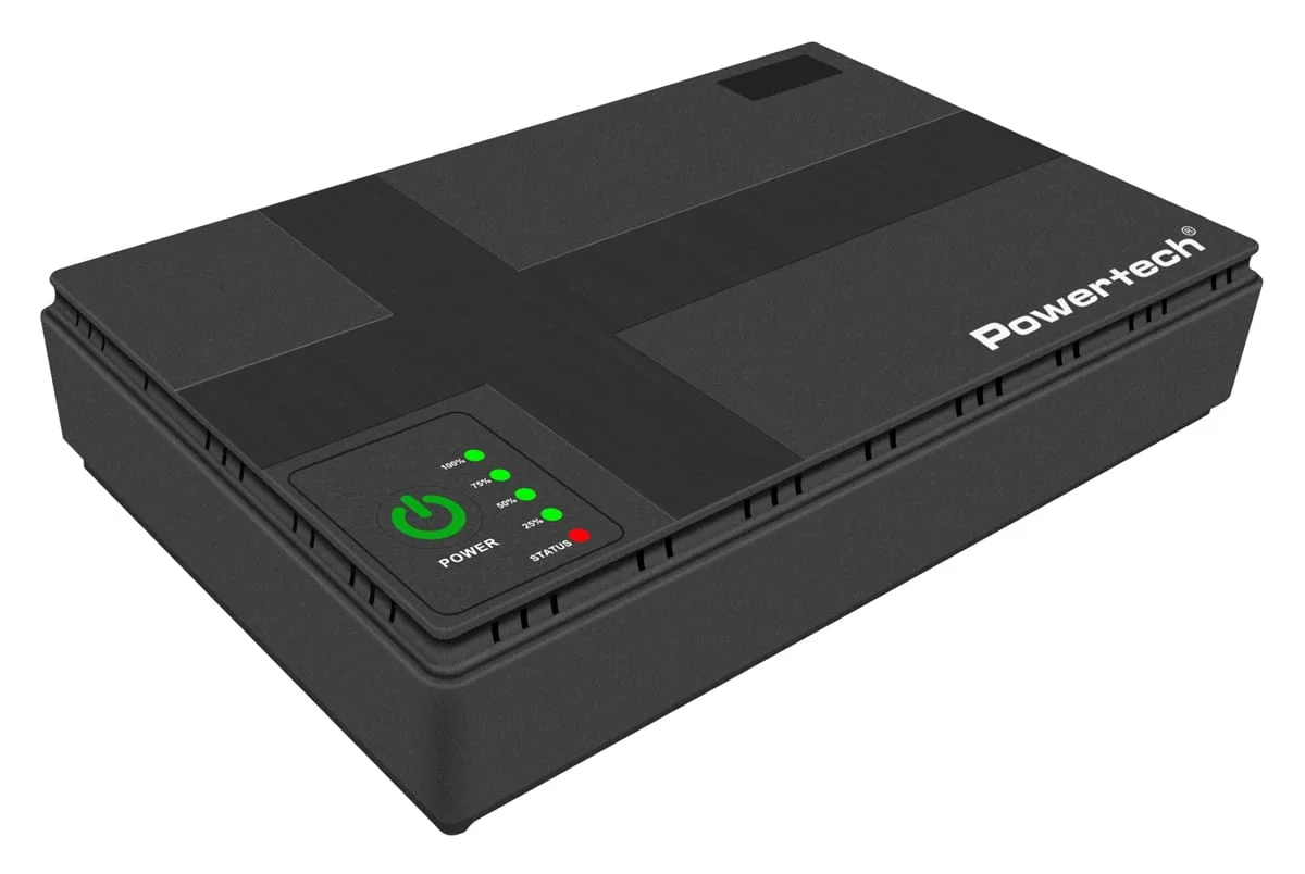 Φωτογραφία προϊόντος: POWERTECH Mini DC UPS PT-1434, 18W, 10400mAh, 3x DC, USB/LAN/POE, μαύρο