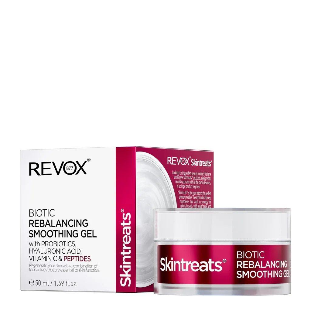 Φωτογραφία προϊόντος: Revox B77 Skintreats Biotic Rebalancing Smoothing Gel προσώπου με Υαλουρονικό Οξύ Βιταμίνη C + Πεπτίδια 50ml