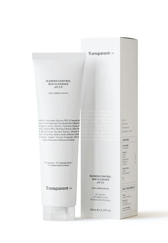 Φωτογραφία προϊόντος: Niche Beauty Lab - Transparent Lab - Blemish Control BHA Cleanser PH 3.5 - Καθαριστικό προσώπου για ακμή ενηλίκων 150ml