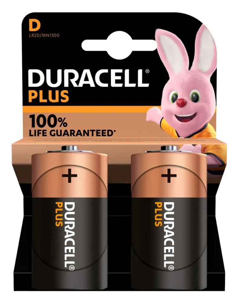 Φωτογραφία προϊόντος: DURACELL αλκαλικές μπαταρίες Plus, D/LR20, 1.5V, 2τμχ