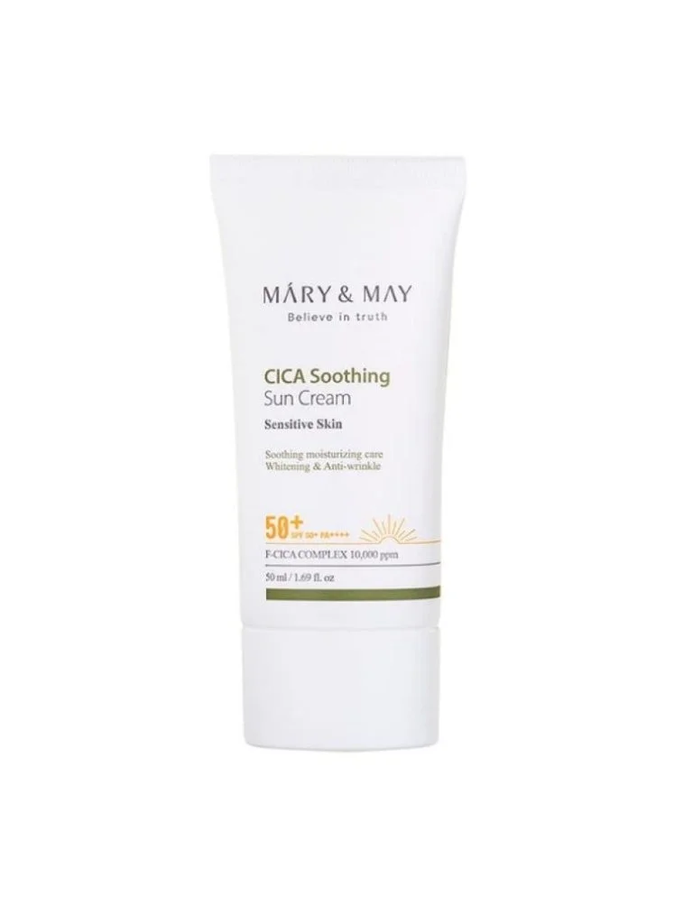 Φωτογραφία προϊόντος: Mary + May CICA Soothing Sun Cream SPF 50+ Pa++++ – Αντιηλιακό με καταπραϋντικές ιδιότητες 50ml