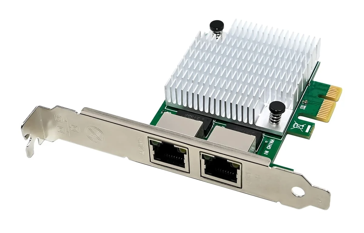 Φωτογραφία προϊόντος: POWERTECH κάρτα επέκτασης PCIe σε 2x RJ45 ST7377, 1000Mbps