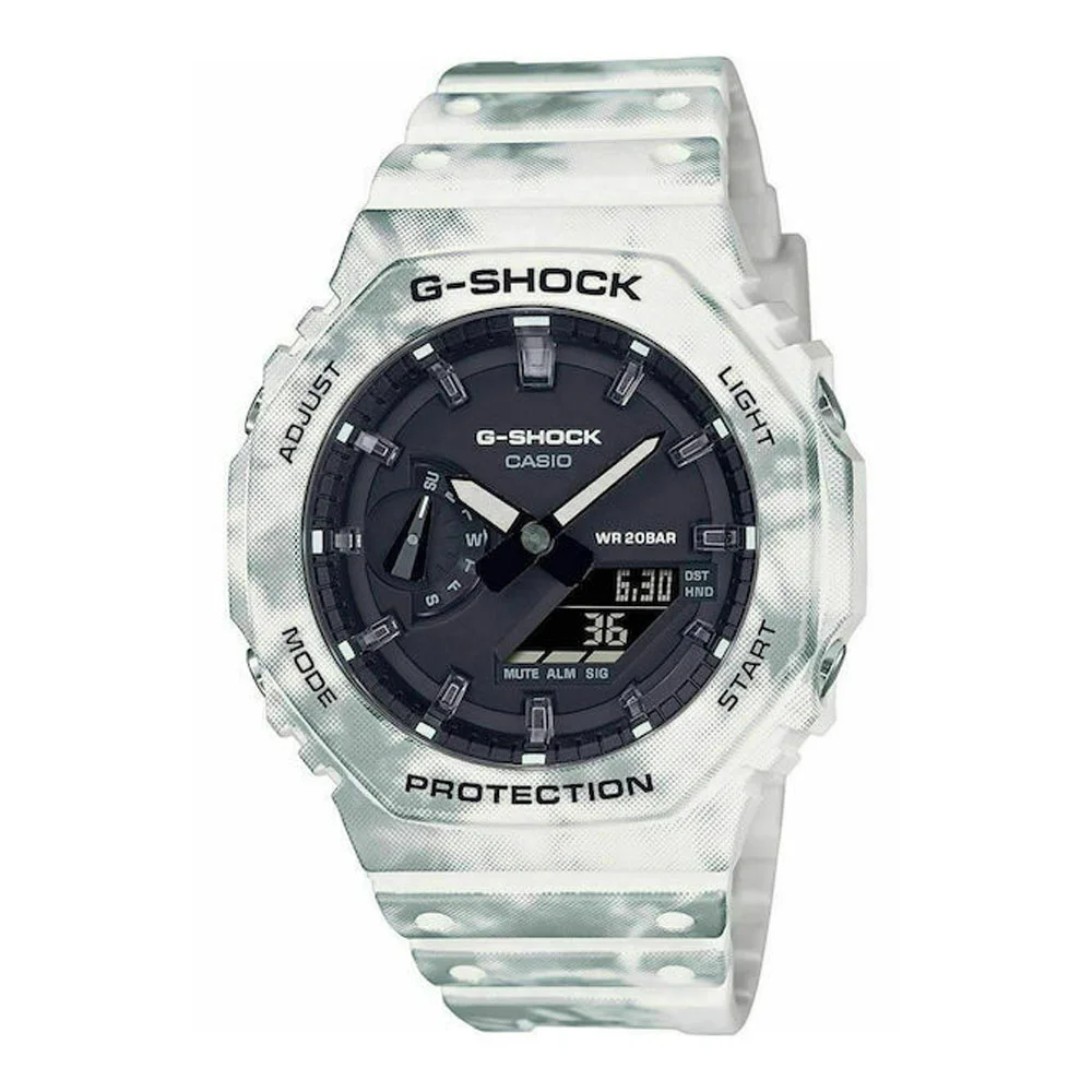 Φωτογραφία προϊόντος: CASIO Snow Camo Series BoxSet White Rubber Strap GAE-2100GC-7AER