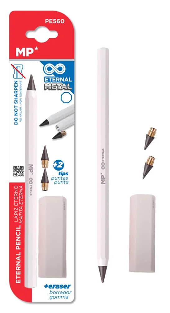 Φωτογραφία προϊόντος: MP eternal μολύβι PE560 με γόμα +amp; 2x ανταλλακτικές μύτες, λευκό