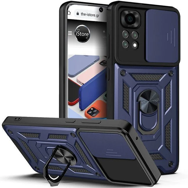 Φωτογραφία προϊόντος: Combo Kickstand Slide Camera Case Blue Xiaomi Poco M4 Pro 4G