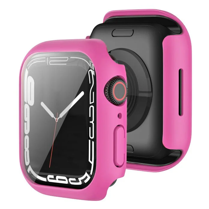 Φωτογραφία προϊόντος: 2-in-1 Hard Frame Fuchsia + Tempered Glass Apple Watch 45mm
