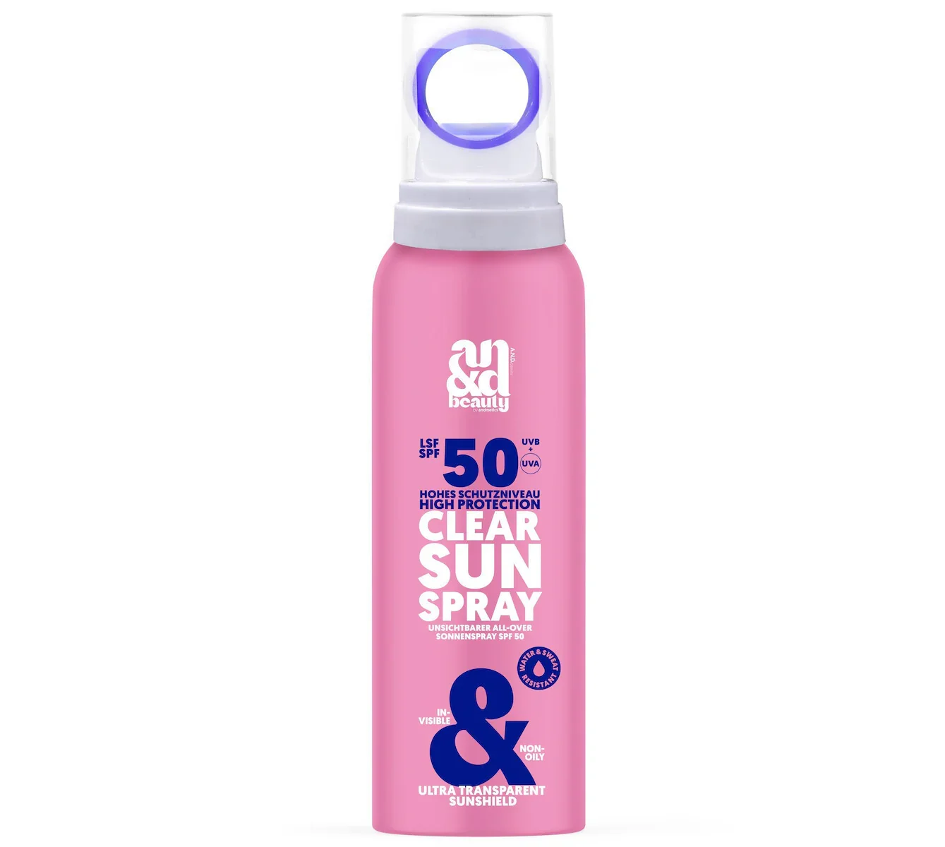 Φωτογραφία προϊόντος: A.N.D. beauty Clear Sun Spray Mist Αδιάβροχο Αντηλιακό Προσώπου και Σώματος SPF50 100mL