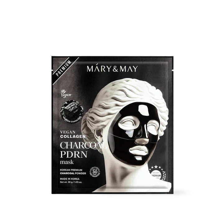 Φωτογραφία προϊόντος: Mary + May Vegan Collagen Charcoal PDRN Mask – 30g