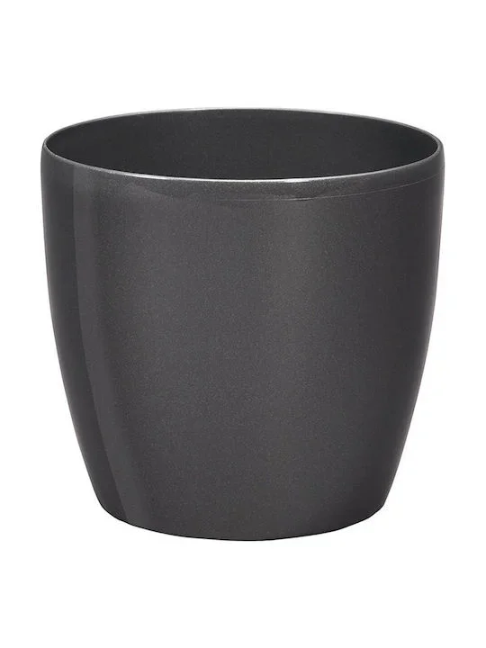 Φωτογραφία προϊόντος: PLASTONA Caspo Γλάστρα ROTO BRILLANTE 16 Ø16 X 14,5 cm/2,3 lt ΑΝΘΡΑΚΙ