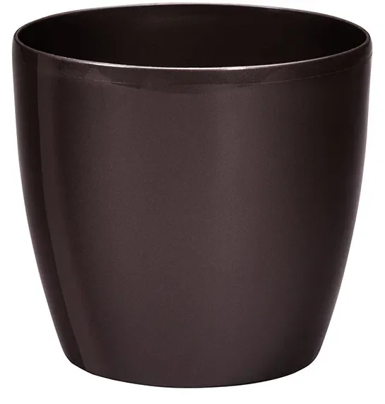 Φωτογραφία προϊόντος: PLASTONA Caspo Γλάστρα ROTO BRILLANTE 14 Ø14 X 12,5 cm/1,4 lt ΚΑΦΕ ΜΕΤΑΛΛΙΚΟ