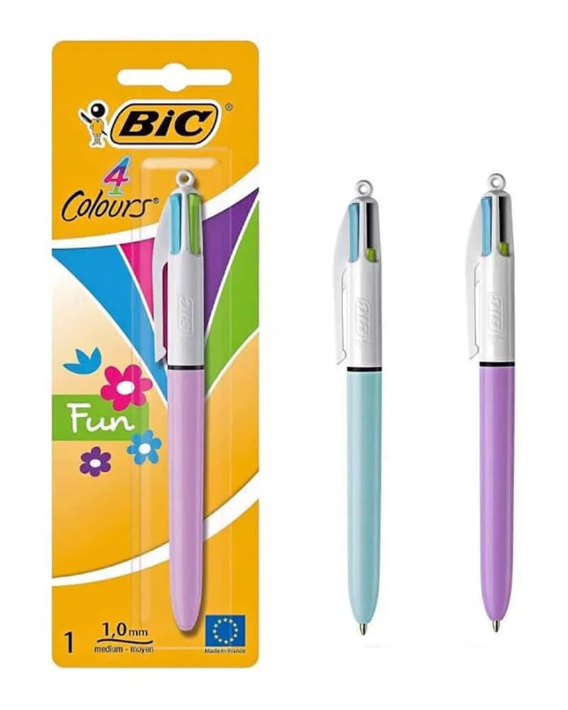Φωτογραφία προϊόντος: BIC στυλό διαρκείας 4 Colours Fun, 1mm μύτη, πολύχρωμο μελάνι, διάφορα χρώματα, 1τμχ