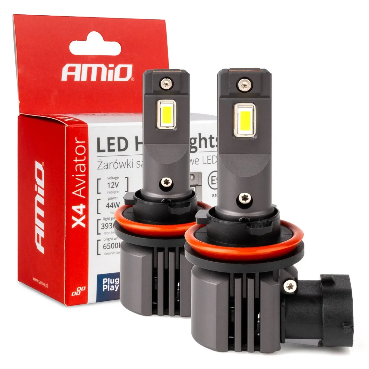 Φωτογραφία προϊόντος: AMIO ΛΑΜΠΕΣ LED H8/Η9/Η11 12V 44W 6.500K 3.936lm X4 SERIES AVIATOR PLUG & PLAY ΑΜΙΟ - 2 ΤΕΜ. 03765/AM