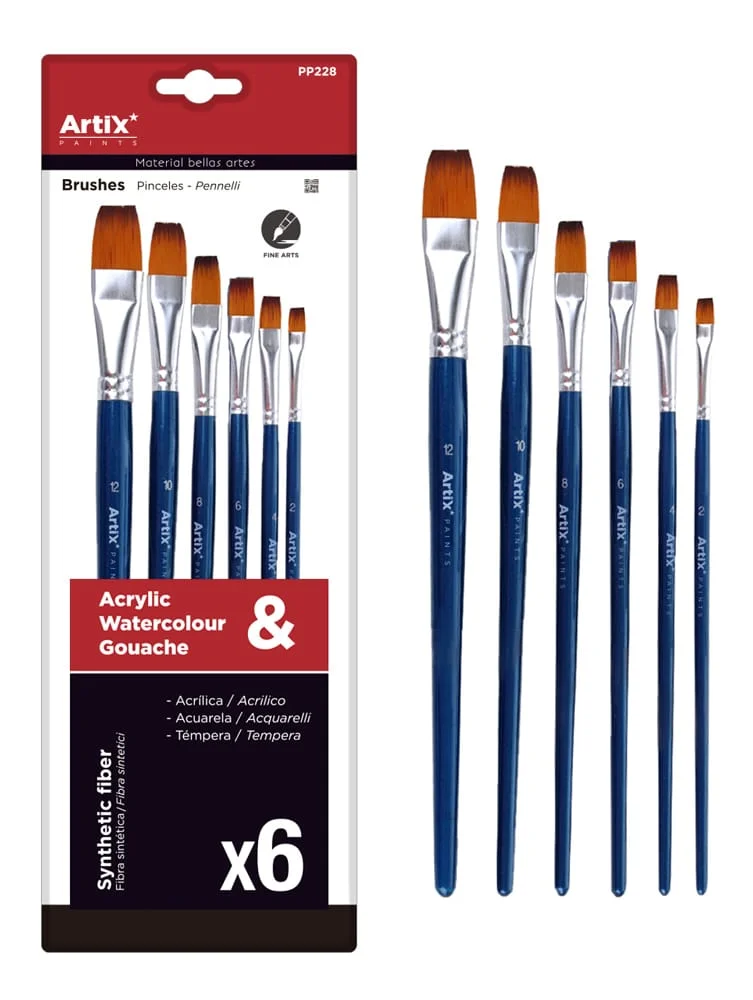 Φωτογραφία προϊόντος: ARTIX PAINTS σετ πινέλων ζωγραφικής PP228, μπλε, 6τμχ
