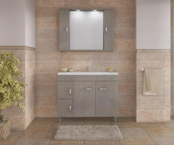 Φωτογραφία προϊόντος: [:en]Bathroom furniture Militos 100 Beige + Brown[:el]Έπιπλο μπάνιου Militos 100 Beige + Brown[:]