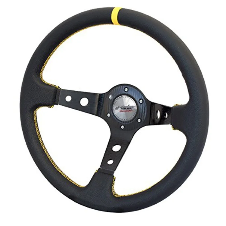 Φωτογραφία προϊόντος: Simoni Racing ΤΙΜΟΝΙ SPECIALE ΜΑΥΡΟ ΤΡΙΑΚΤΙΝΟ ΜΕ ΚΙΤΡΙΝΗ ΡΙΓΑ 350mm ΚΑΙ ΒΑΘΟΣ 9,5cm SRSPEC