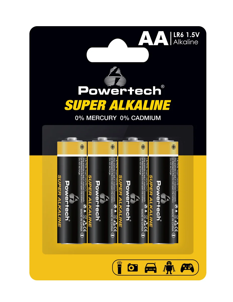 Φωτογραφία προϊόντος: POWERTECH αλκαλικές μπαταρίες Super Alkaline PT-1214, AA, 1.5V, 4τμχ