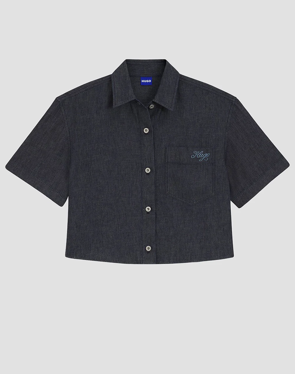 Φωτογραφία προϊόντος: HUGO ERYNN B SHORTSLEEVE CROP SHIRT WOMEN HUGO ΜΠΛΕ (50559135-410)