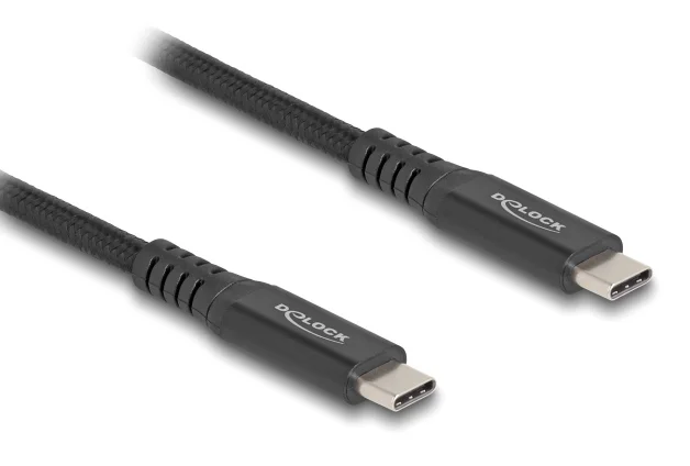 Φωτογραφία προϊόντος: DELOCK καλώδιο USB-C 80024, 100W, 20 Gbps, 1m, USB4, E-Marker, μαύρο
