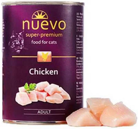 Φωτογραφία προϊόντος: Nuevo πλήρης Super Premium με κοτόπουλο υγρή τροφή για γάτες γατοτρφή 400g NUEVO (4250231595165)