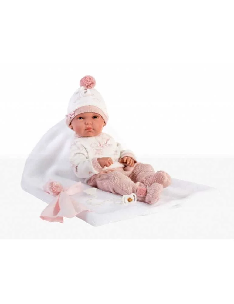 Φωτογραφία προϊόντος: Κούκλα Newborn με Ροζ-Λευκά ρούχα 35cm - Llorens 63570