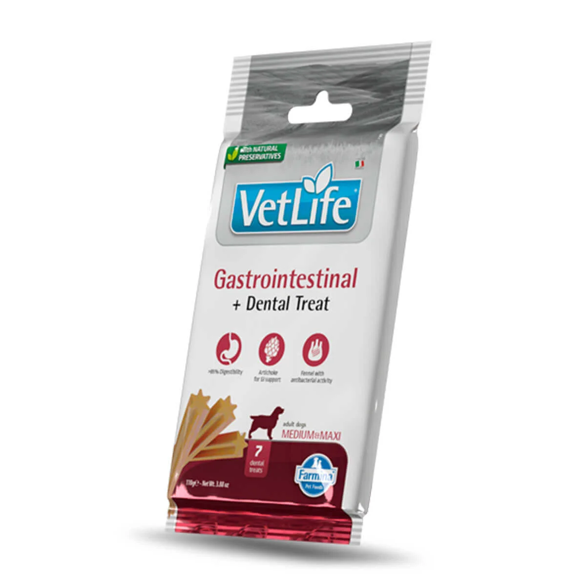 Φωτογραφία προϊόντος: VET LIFE VetLife Dog Gastrointestinal Dental Snack Medium&Maxi 110gr