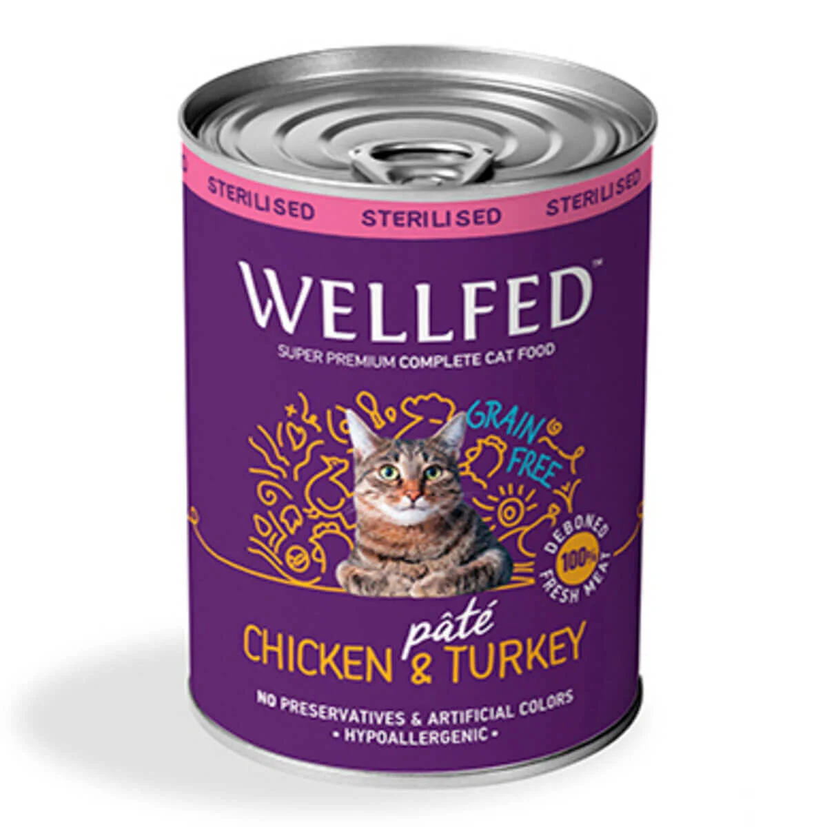 Φωτογραφία προϊόντος: Wellfed Sterilised Κοτόπουλο & Γαλοπούλα 400gr