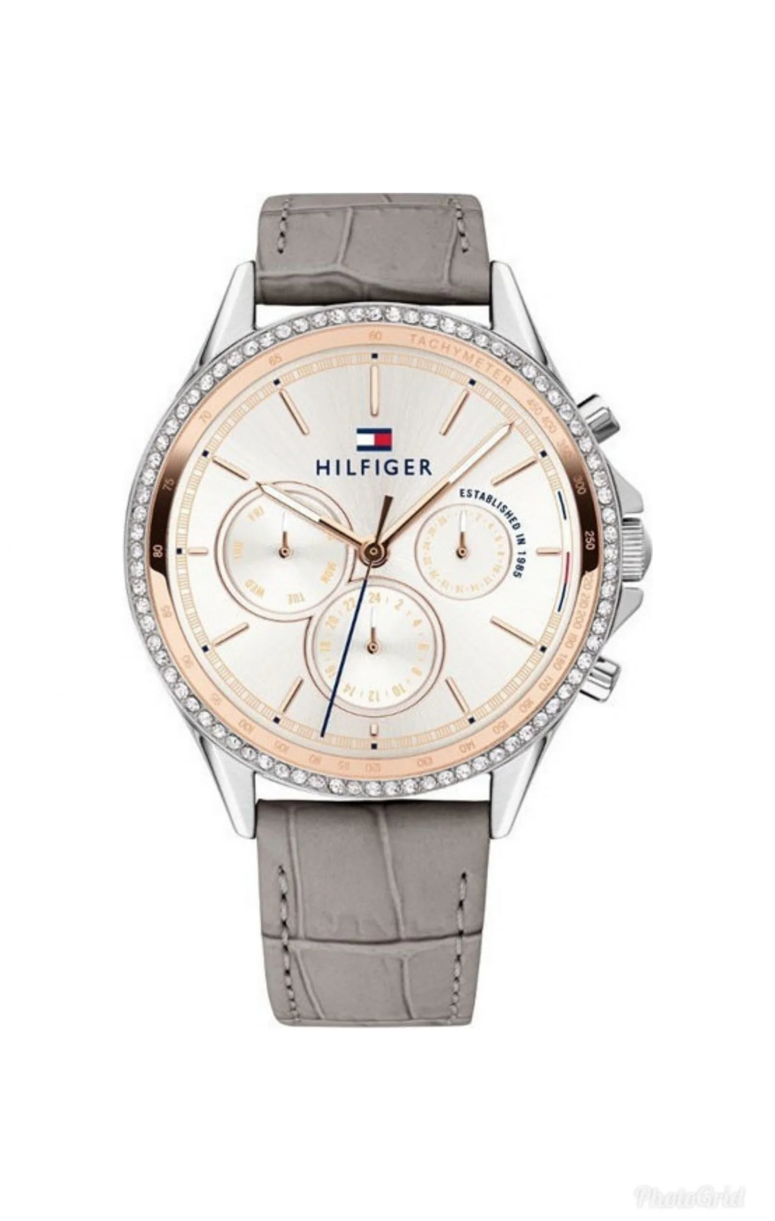 Φωτογραφία προϊόντος: Tommy HILFIGER Ari Crystals Multifunction Grey Leather Strap 1781980