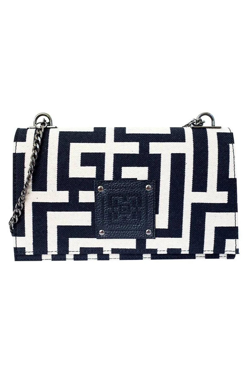 Φωτογραφία προϊόντος: Midneto Delos Beige Black Labyrinth Bag
