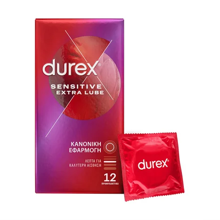 Φωτογραφία προϊόντος: Durex Προφυλακτικά Sensitive Extra Lube Λεπτά 12τμχ
