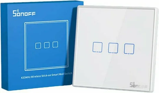 Φωτογραφία προϊόντος: SONOFF SMART ΔΙΑΚ T2EU3C-RF 433MHz ΑΦΗΣ ΤΡΙΠΛΟΣ ΛΕΥΚΟΣ