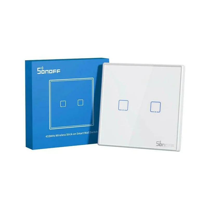Φωτογραφία προϊόντος: SONOFF SMART ΔΙΑΚ T2EU2C-RF 433MHz ΑΦΗΣ ΔΙΠΛΟΣ ΛΕΥΚΟΣ