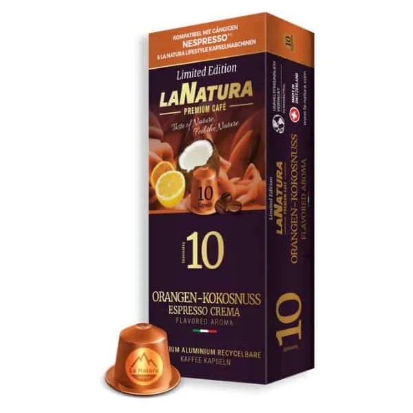 Φωτογραφία προϊόντος: La Natura Espresso Orange Coconut Aluminium 10 τμχ | Nespresso