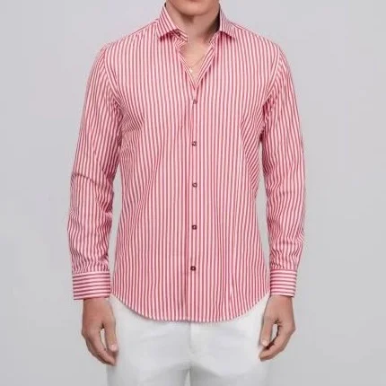 Φωτογραφία προϊόντος: Andrianopoulos Fashion Stores since 1930 Ανδρικό Ριγέ Πουκάμισο σε Κόκκινο + Λευκό – Andrianopoulos