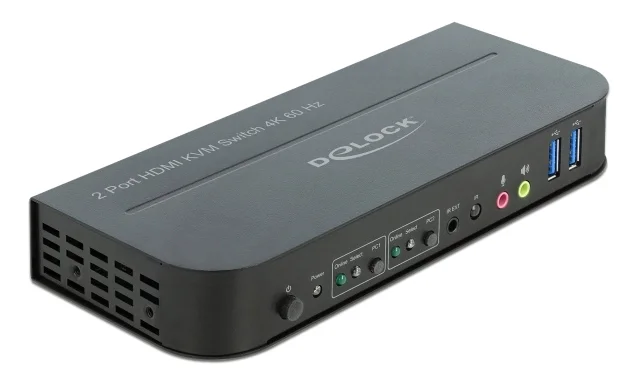 Φωτογραφία προϊόντος: DELOCK HDMI KVM Switch 11481, 2 ports, USB 3.0, Audio, 4K/60Hz, μαύρο