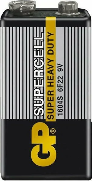Φωτογραφία προϊόντος: GP Battery (9V) SUPERCELL Zink carbon 6F22, 1604S-B, (1 battery / shrink) 9V