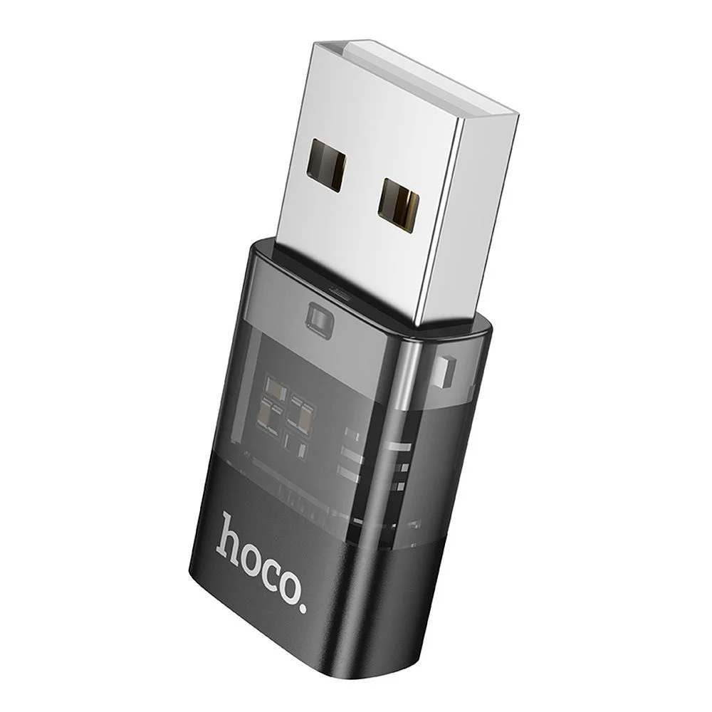 Φωτογραφία προϊόντος: . Adapter USB A to USB C Hoco UA36C transparent black