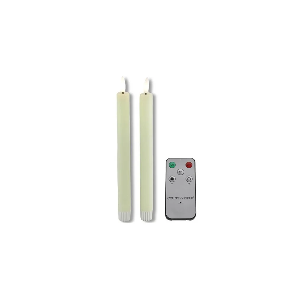 Φωτογραφία προϊόντος: Plastona Κερί κηροπηγίου LED/Remote Ctr/Timer2,2Χ24 εκρού σ/2