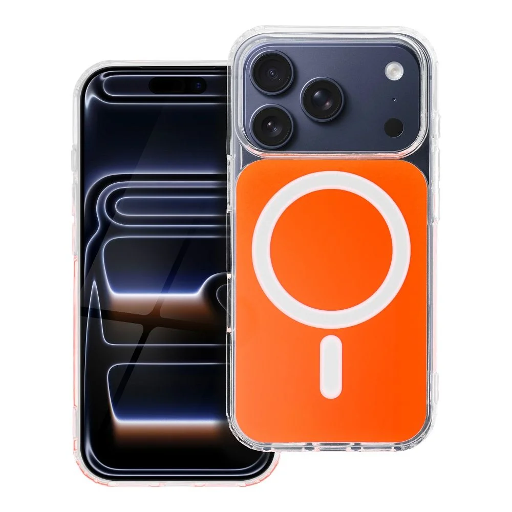Φωτογραφία προϊόντος: . Case for iPhone 15 PRO MAX Clear Fusion Mag Cover compatible with MagSafe hermes orange