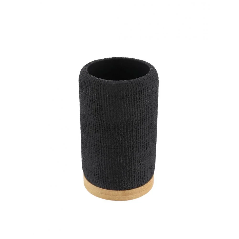 Φωτογραφία προϊόντος: Plastona Ποτήρι polyresin μαύρο με bamboo