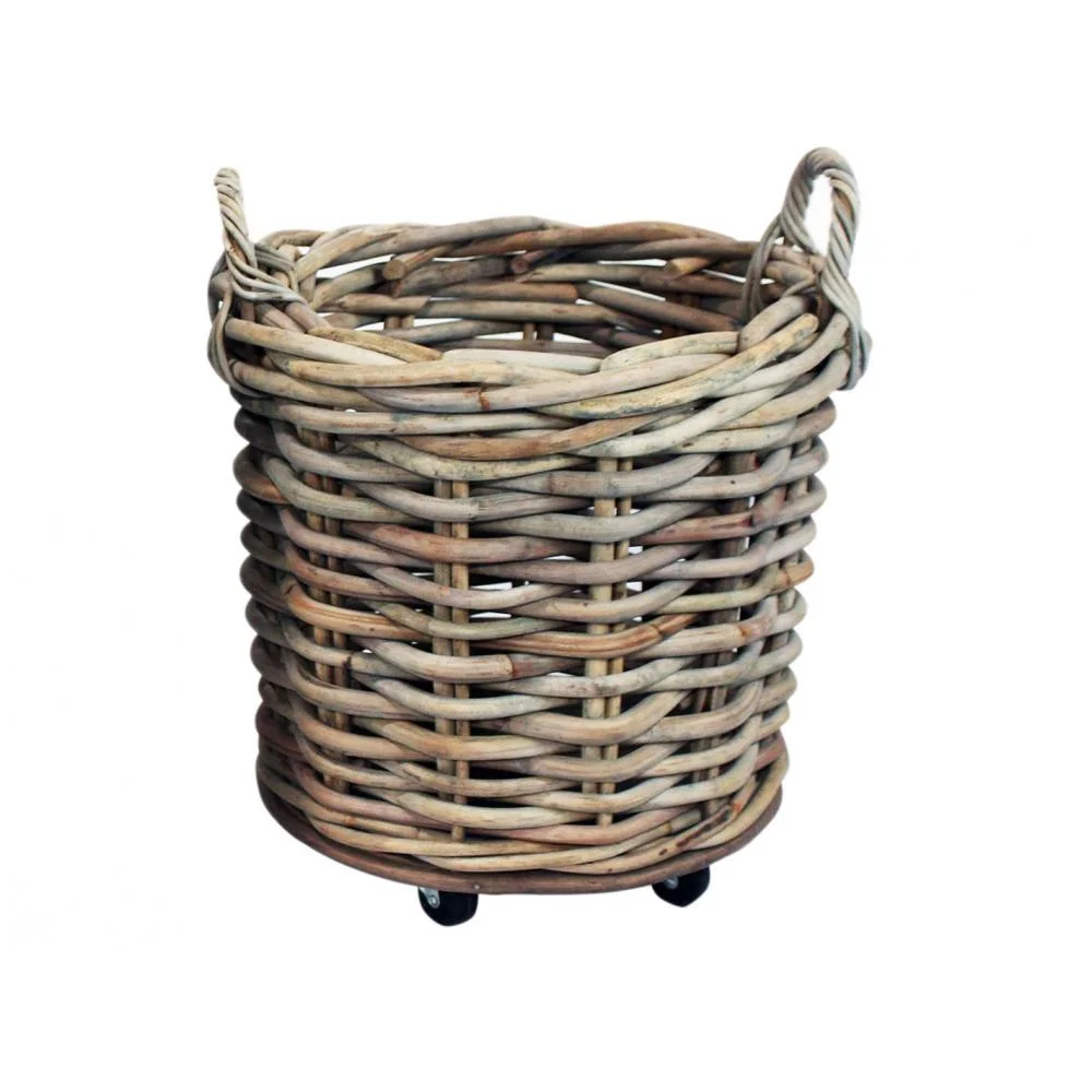 Φωτογραφία προϊόντος: Plastona Καλάθι rattan γκρι με ρόδες 65Χ60